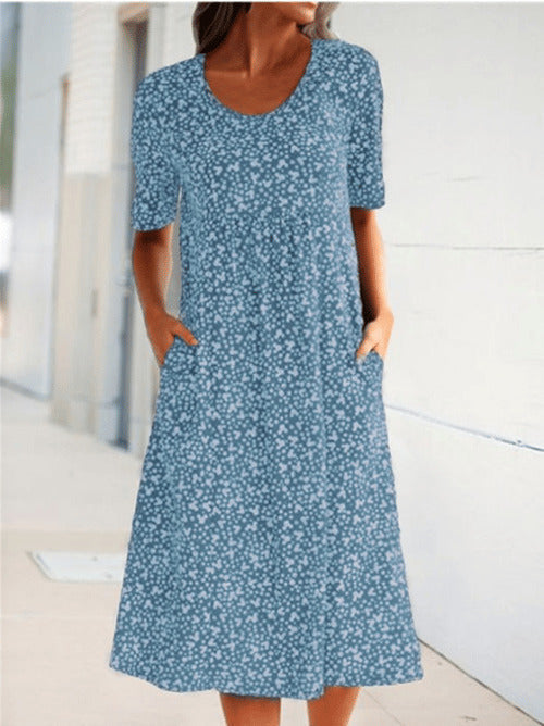 ND | Alexandra - Robe à fleurs décontractée pour femme avec décolleté en U