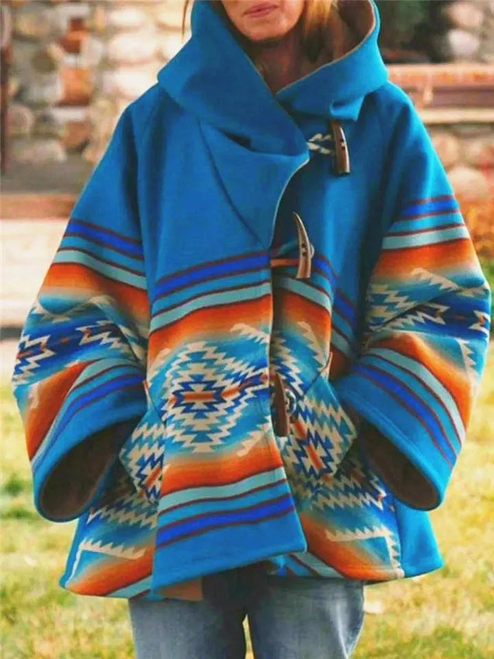 ND | Manteau à motif boho tribal avec capuche