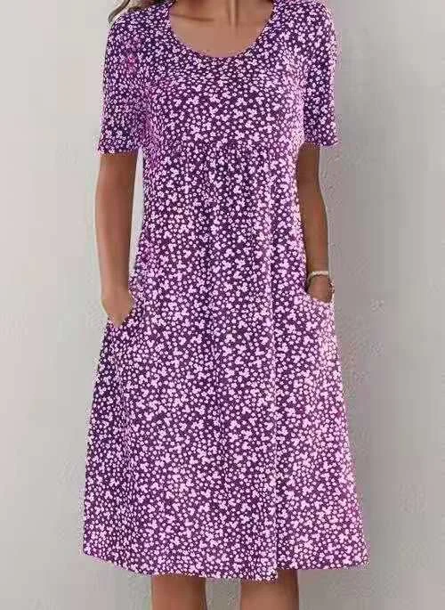 ND | Alexandra - Robe à fleurs décontractée pour femme avec décolleté en U