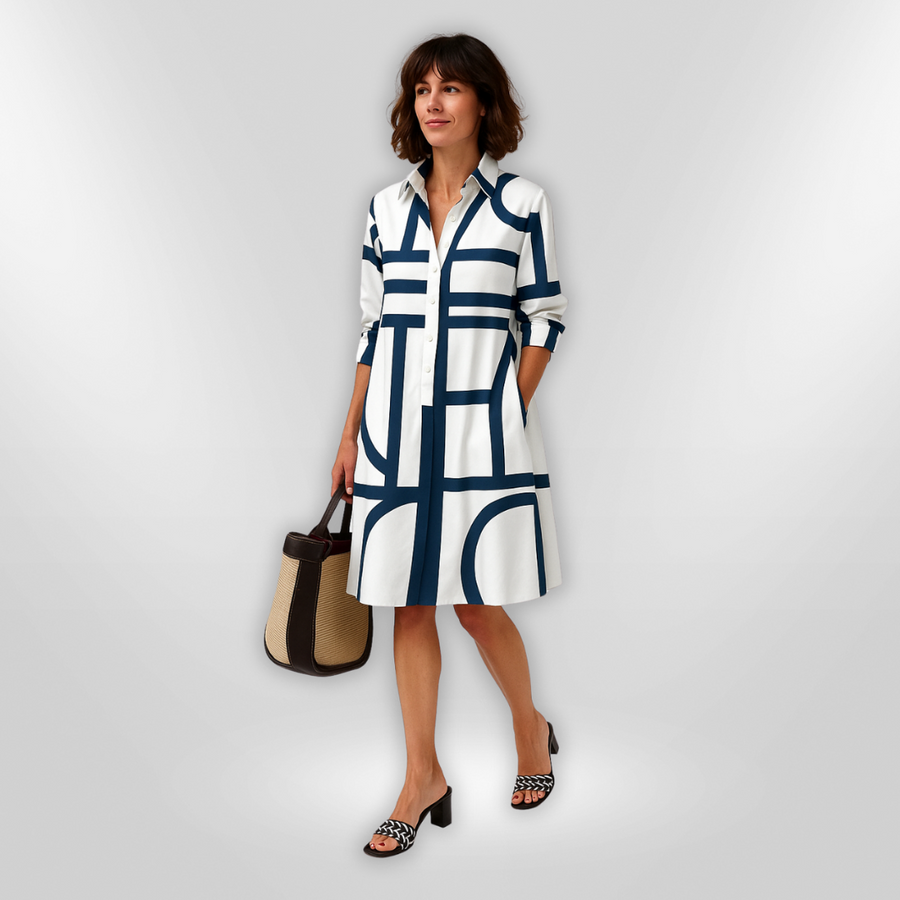 EP | Robe midi décontractée avec poches et bouton