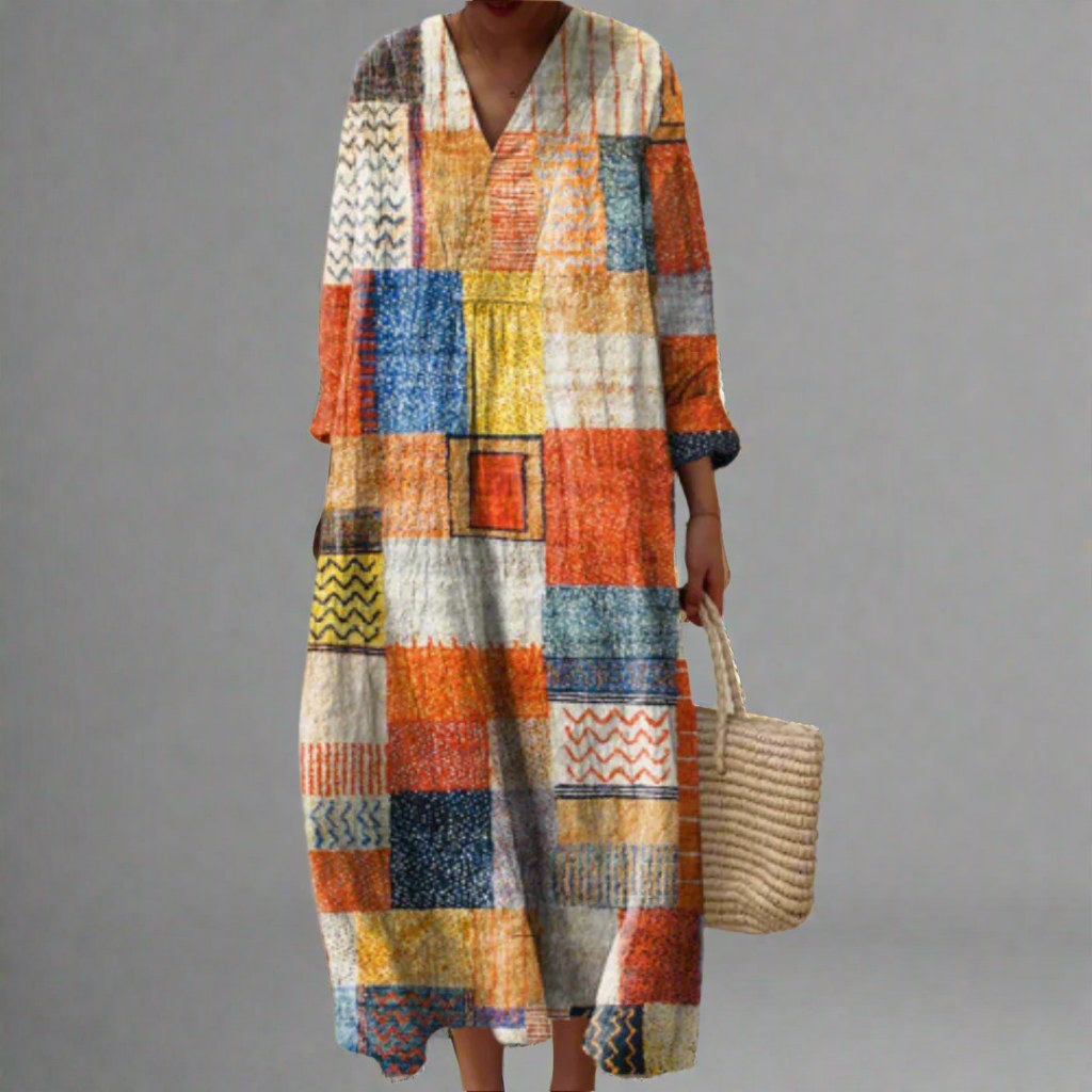 EP | Patchwork Harmony Boho Maxi Robe