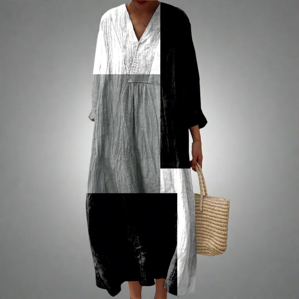 EP | Maxi-robe en patchwork abstrait