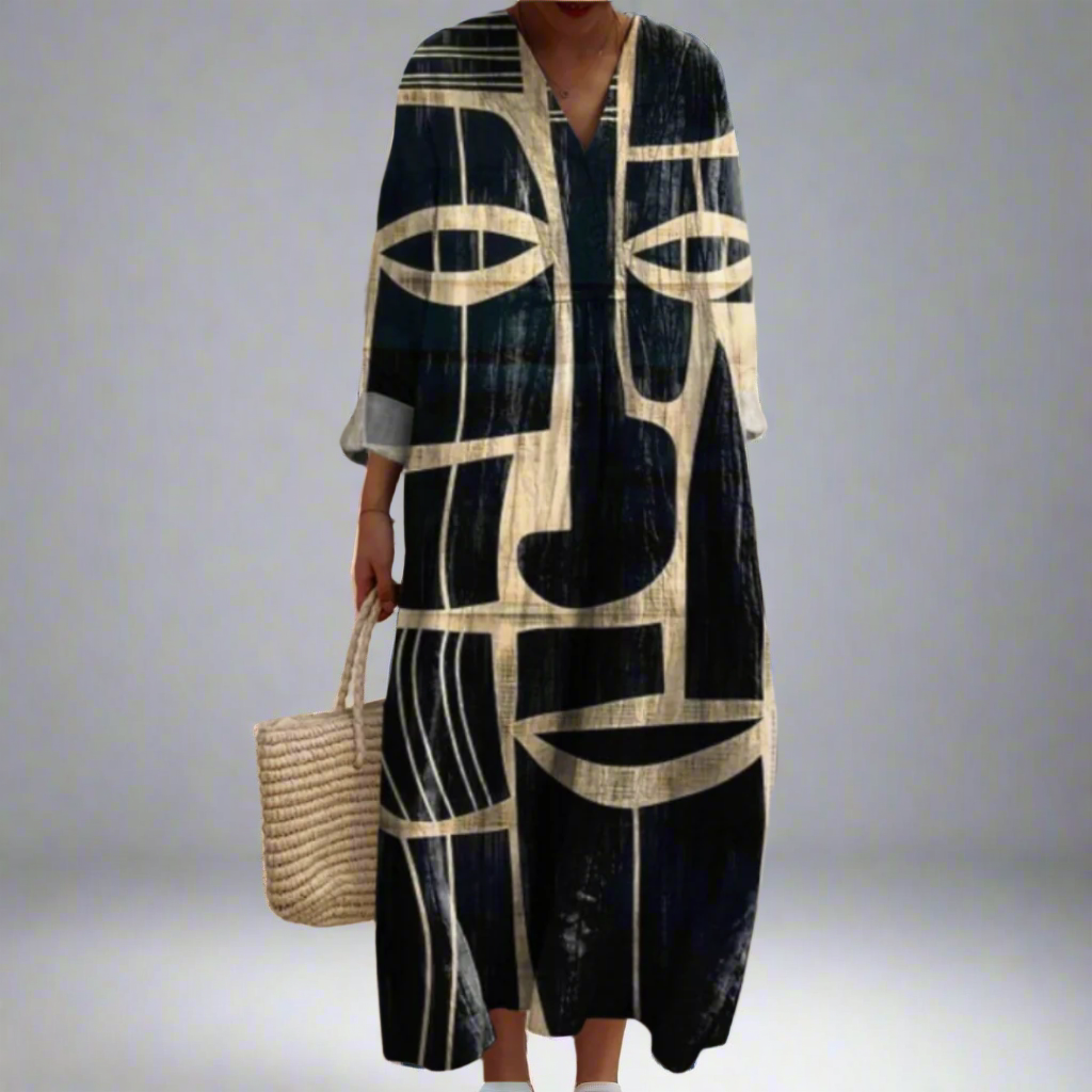 EP | Robe midi artistique d'inspiration tribale