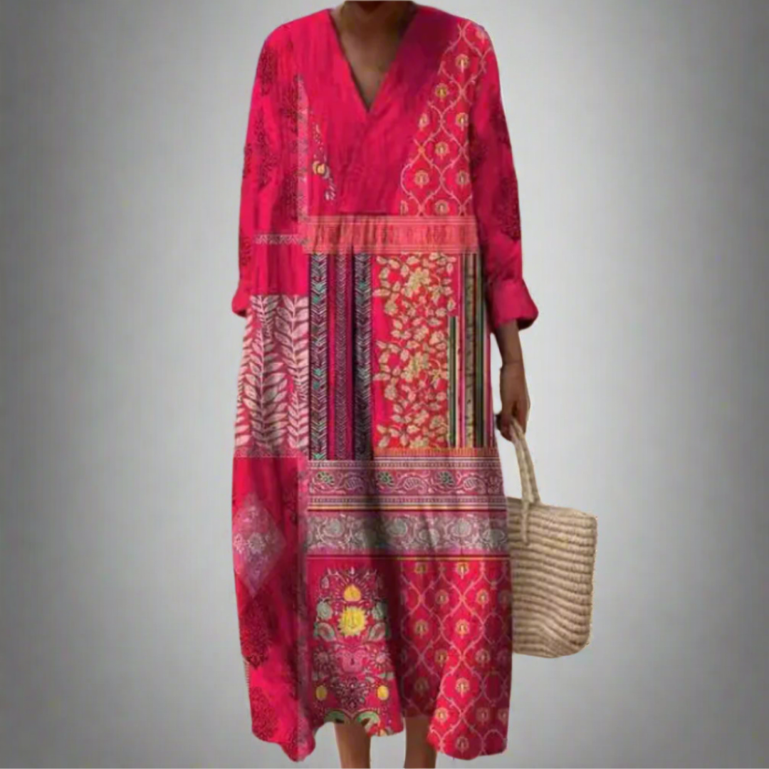 EP | Robe longue midi en patchwork boho