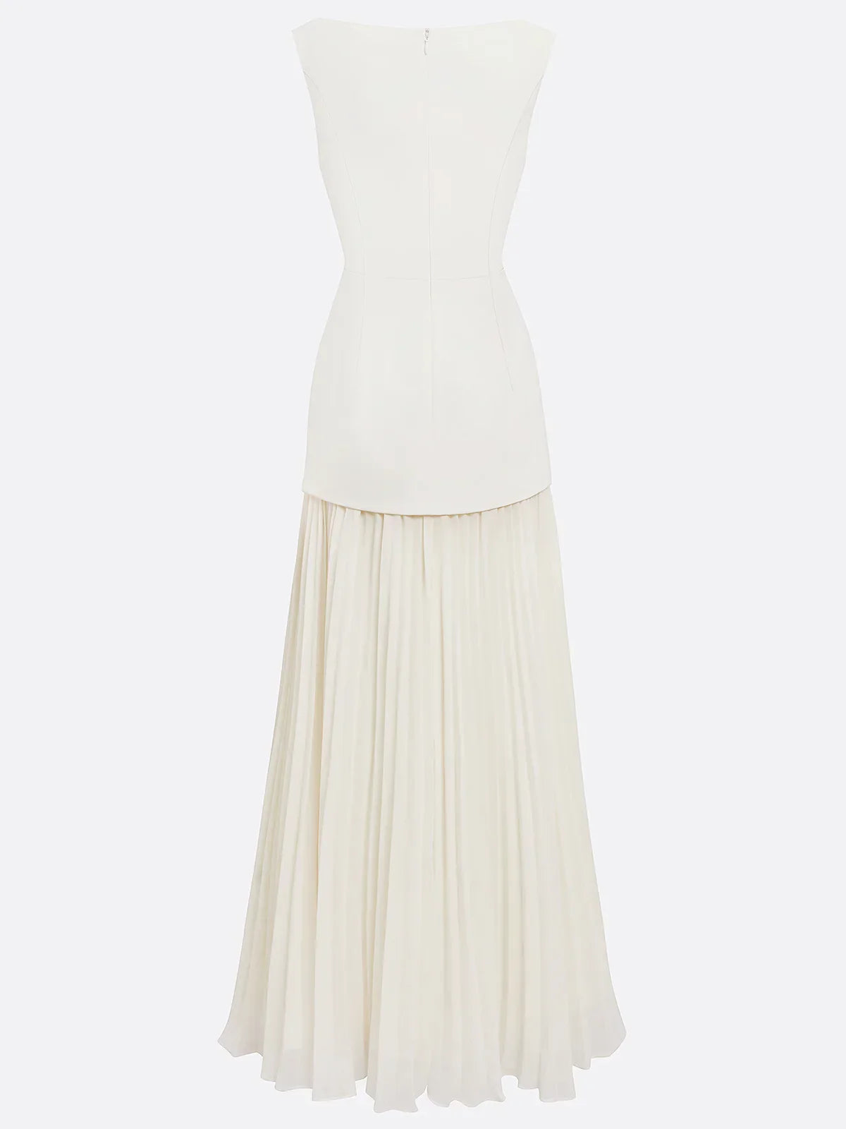 EP | Robe longue sans manches à encolure droite et jupe plissée élégante