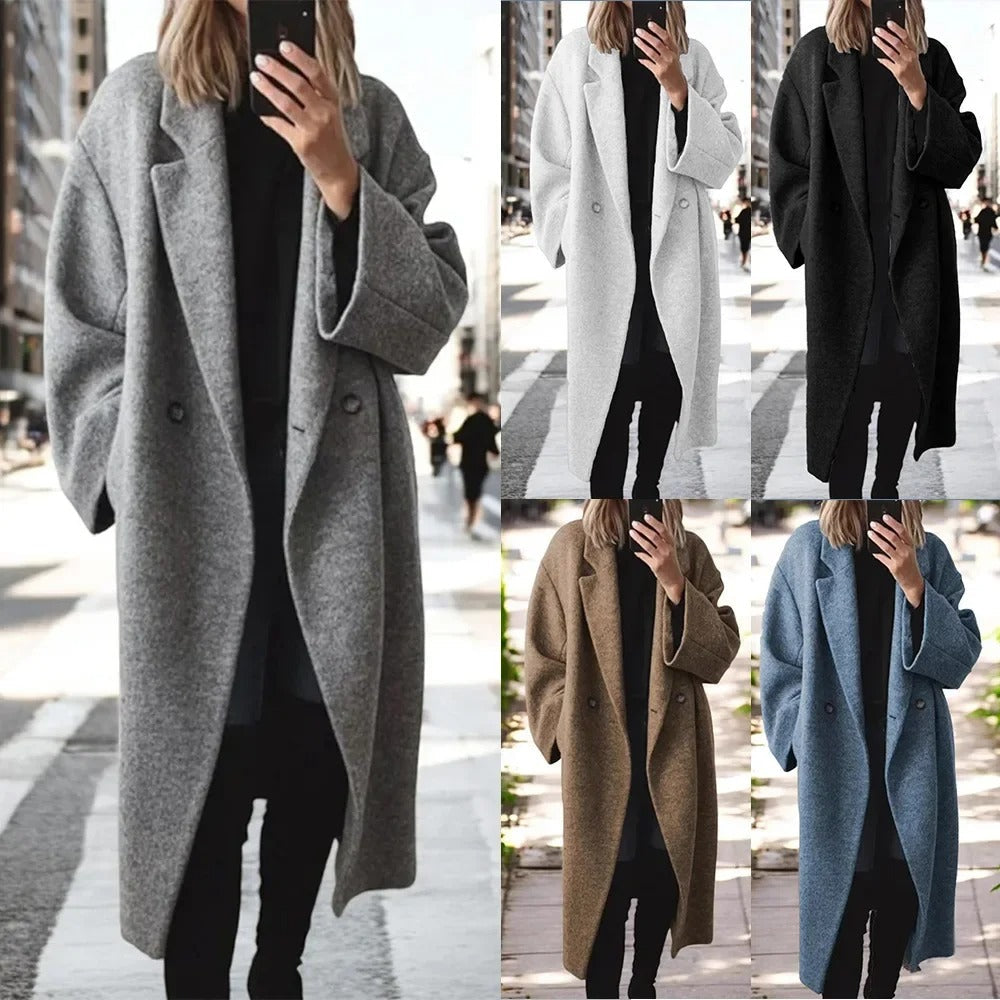 EP | Manteau long en laine mélangée grande taille