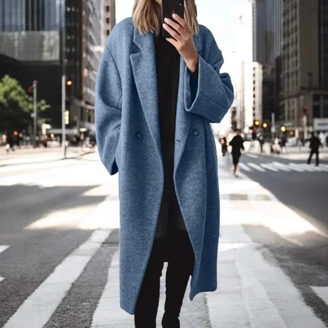 EP | Manteau long en laine mélangée grande taille