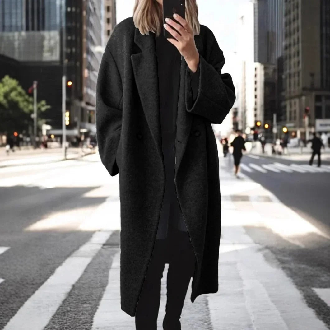 EP | Manteau long en laine mélangée grande taille