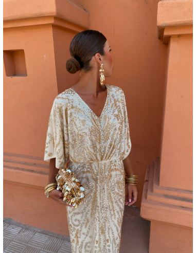 EP | Robe longue moderne et élégante à manches larges pour un look raffiné