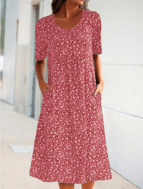 ND | Alexandra - Robe à fleurs décontractée pour femme avec décolleté en U