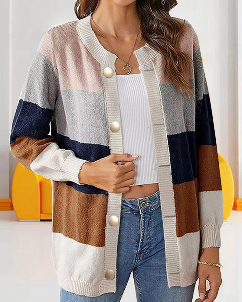 EP | Cardigan bloc de couleur pour femmes