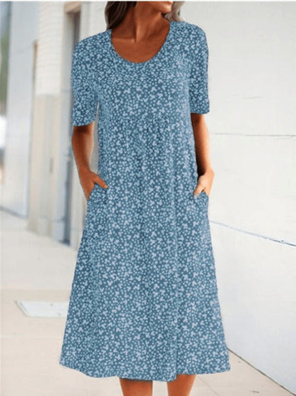 ND | Alexandra - Robe à fleurs décontractée pour femme avec décolleté en U