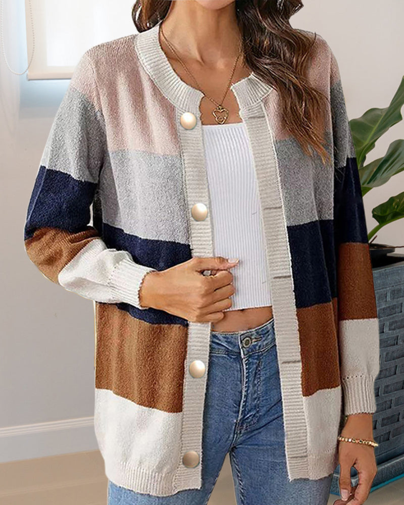 EP | Cardigan bloc de couleur pour femmes