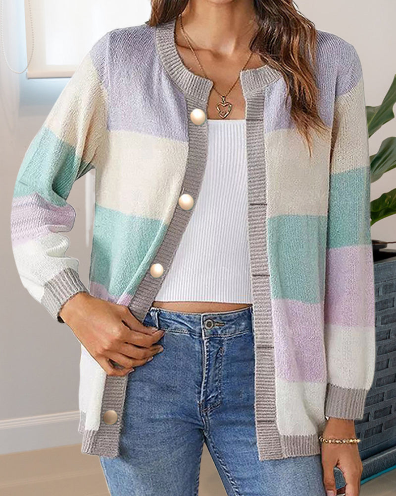 EP | Cardigan bloc de couleur pour femmes