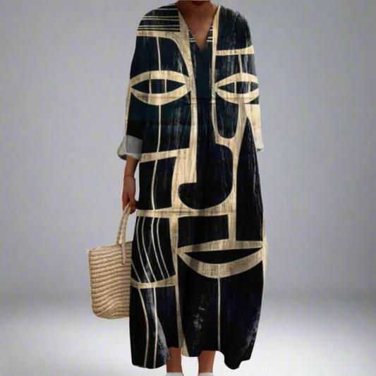 EP | Robe midi artistique d'inspiration tribale
