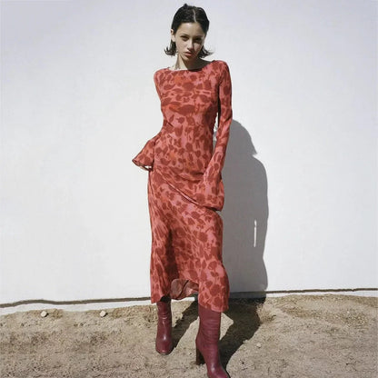 EP | Robe longue chic à imprimé floral et manches longues
