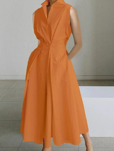 EP | Maxi robe unie sans manches rose