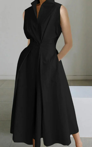 EP | Maxi robe unie sans manches rose