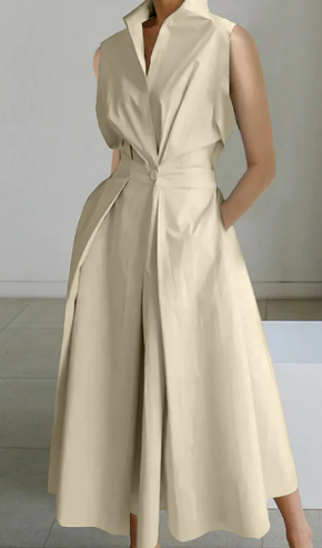 EP | Maxi robe unie sans manches rose