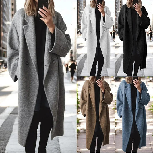 EP | Manteau long en laine mélangée grande taille