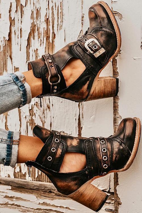 ND | Bottines rustiques à talons bloc