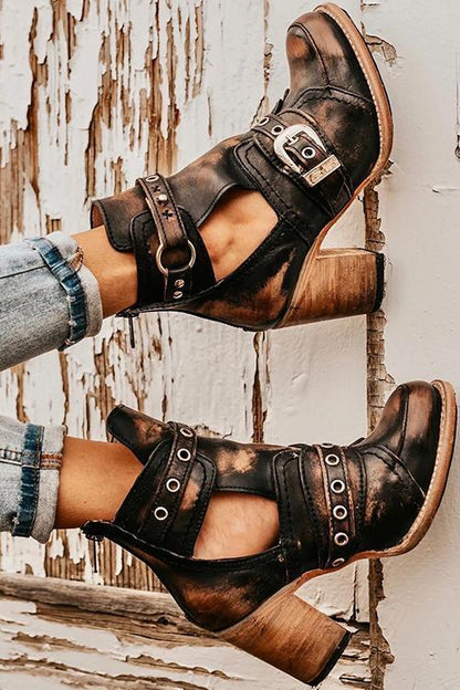 ND | Bottines rustiques à talons bloc