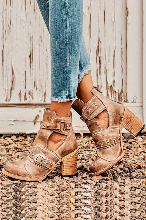 ND | Bottines rustiques à talons bloc